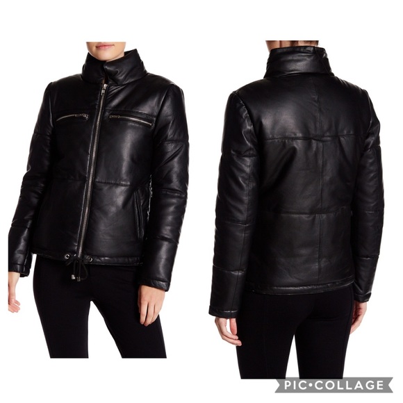 W118 by Walter Baker Jackets & Blazers - W118 Walter Baker Black Leather Puffer Jacket M
